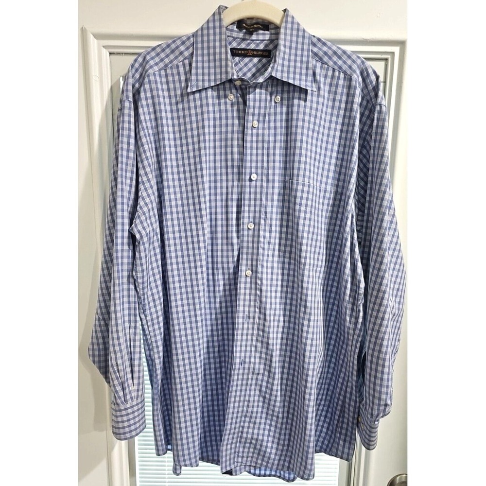 Tommy Hilfiger Button Down Shirt Size 15 1/2 32-33‎  Blue  Casual Men's